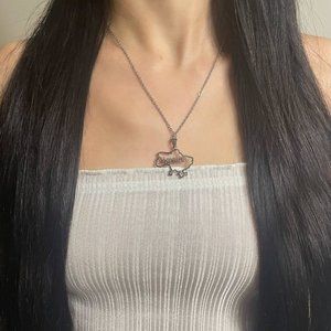 Silver Ukraine Map Necklace Stainless Steel